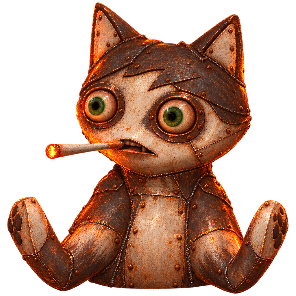 Fried Cat unit face, close cutout